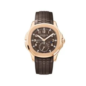 Patek Philippe Aquanaut Traveltime V6 Factory Swiss Movement rose gold brown dial brown rubber strap